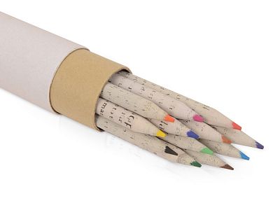 Набор цветных карандашей из газетной бумаги в тубе News