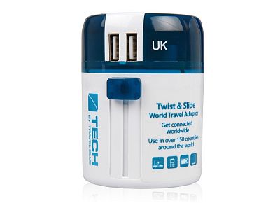 Адаптер с 2-мя USB-портами Twist & Slide