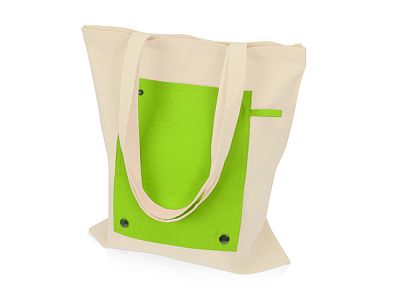 Складная хлопковая сумка для шопинга Gross с карманом, 180 г/м2