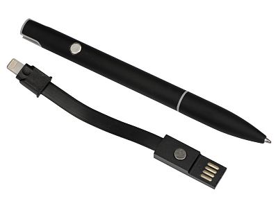 Ручка металлическая шариковая Connect с кабелем USB 2 в 1