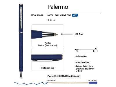 Ручка металлическая шариковая Palermo, софт-тач
